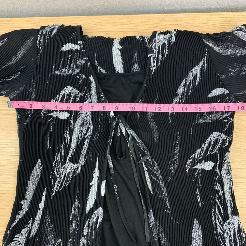 Whimsi Crinkle Top Size XL 3/4 Sleeve Goth Fairy Romantic Witchy Celestial Y2k - Picture 7 of 8